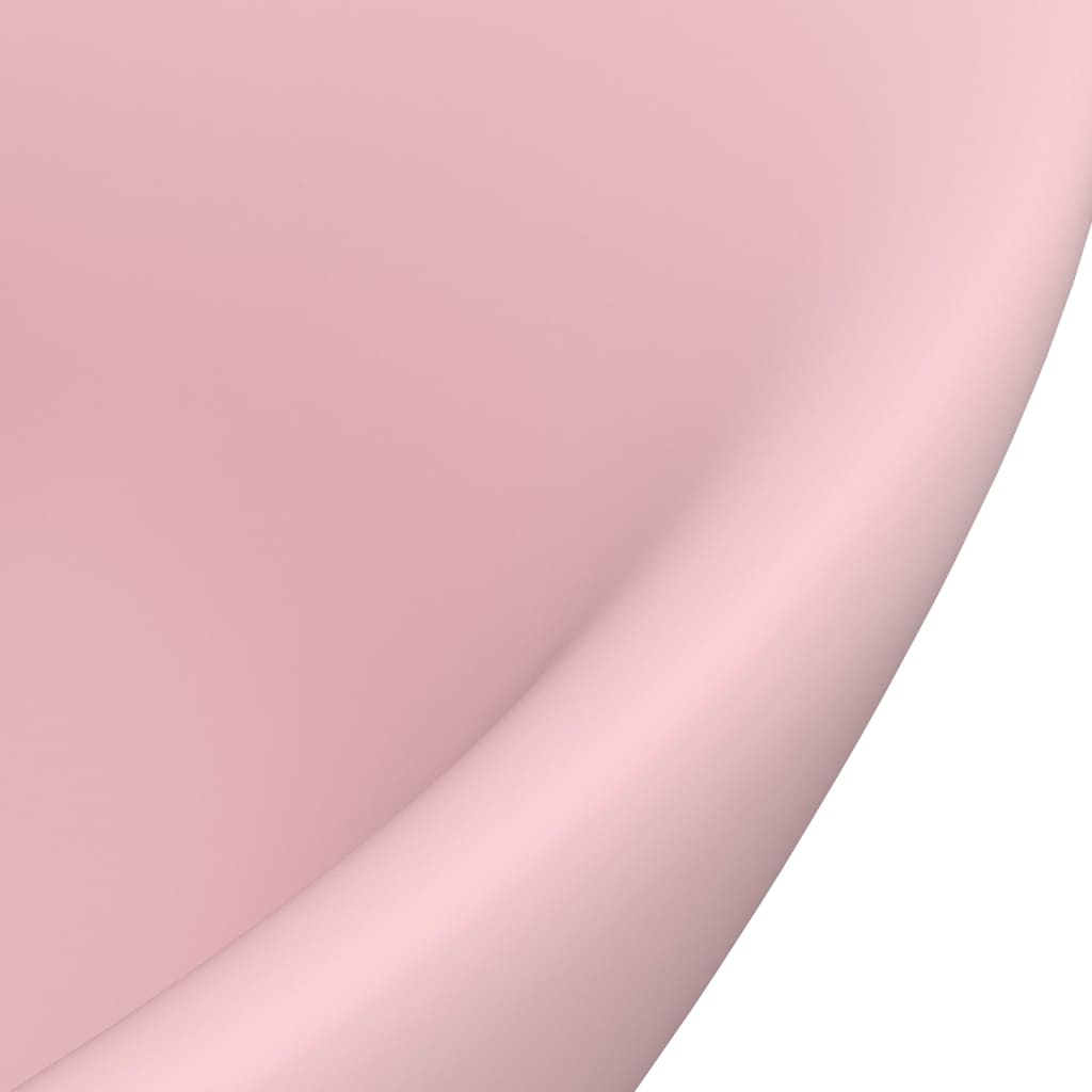 Luxus-Waschbecken Überlauf Oval Matt-Rosa 58,5x39 cm Keramik
