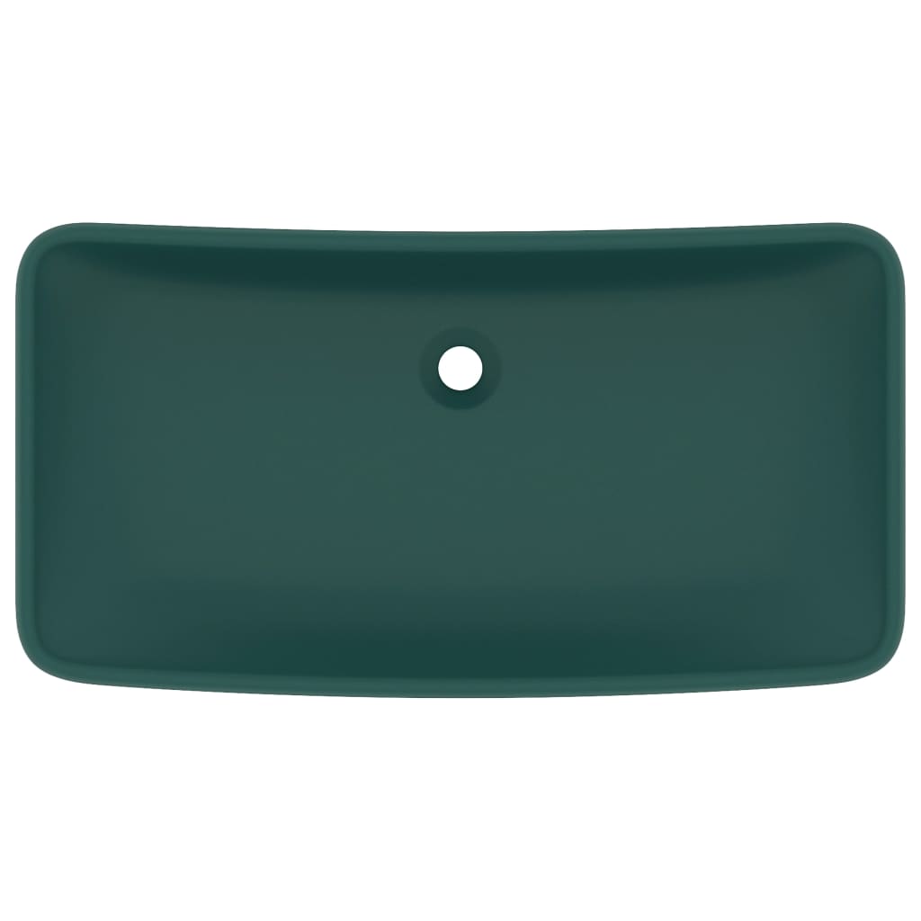 Luxus-Waschbecken Rechteckig Matt Dunkelgrün 71x38 cm Keramik
