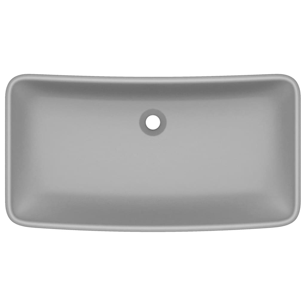 Luxus-Waschbecken Rechteckig Matt Hellgrau 71x38 cm Keramik
