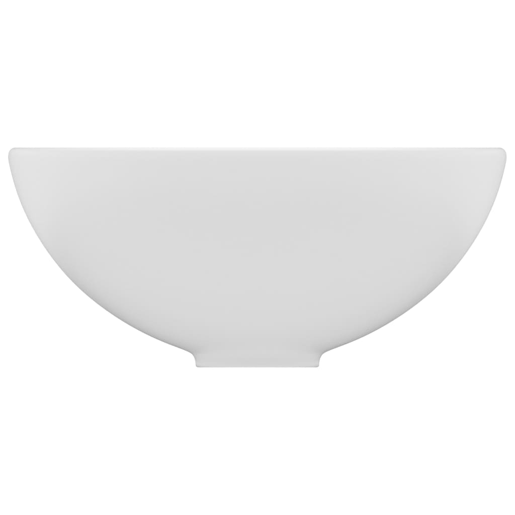 Luxus-Waschbecken Rund Matt Weiß 32,5x14 cm Keramik