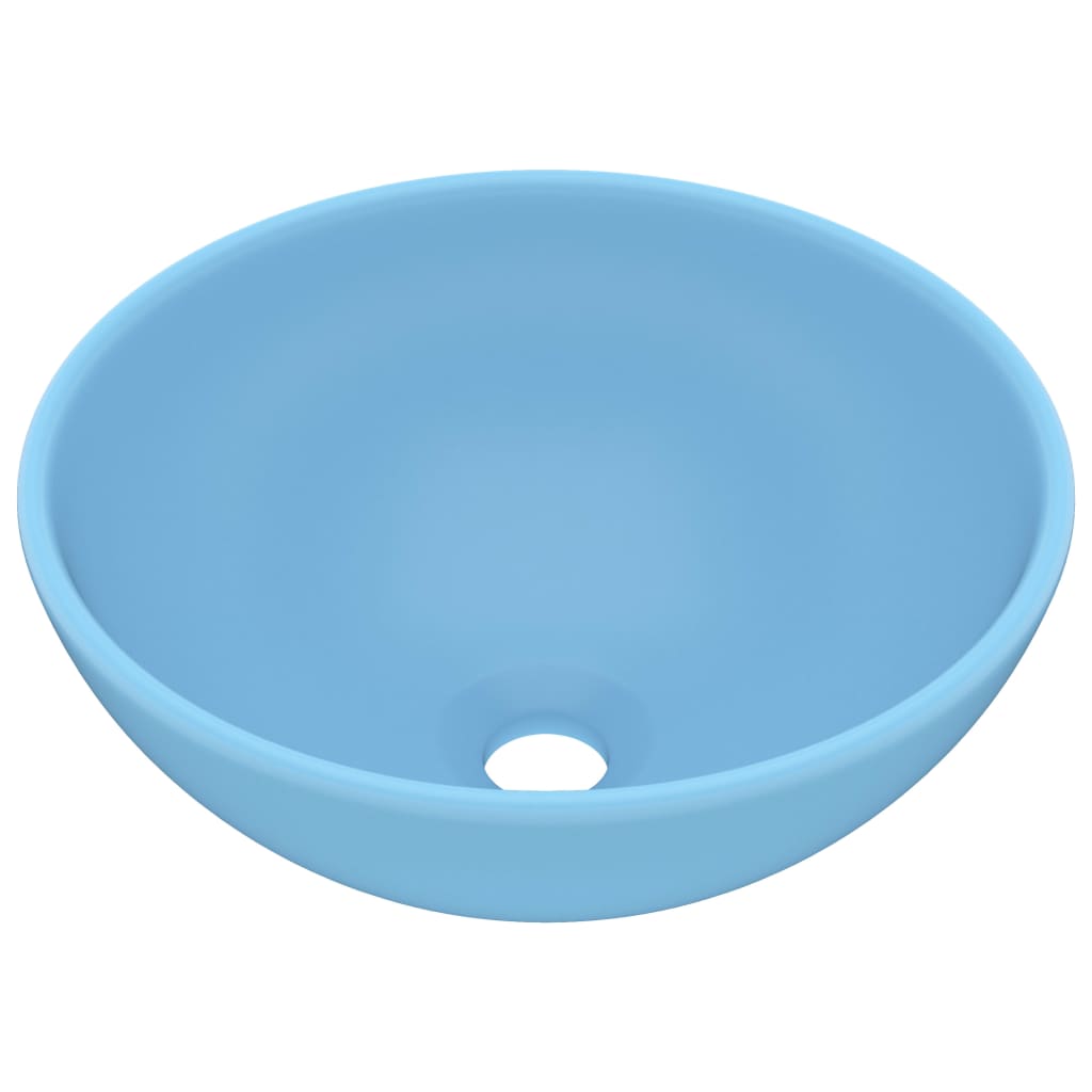 Luxus-Waschbecken Rund Matt Hellblau 32,5x14 cm Keramik