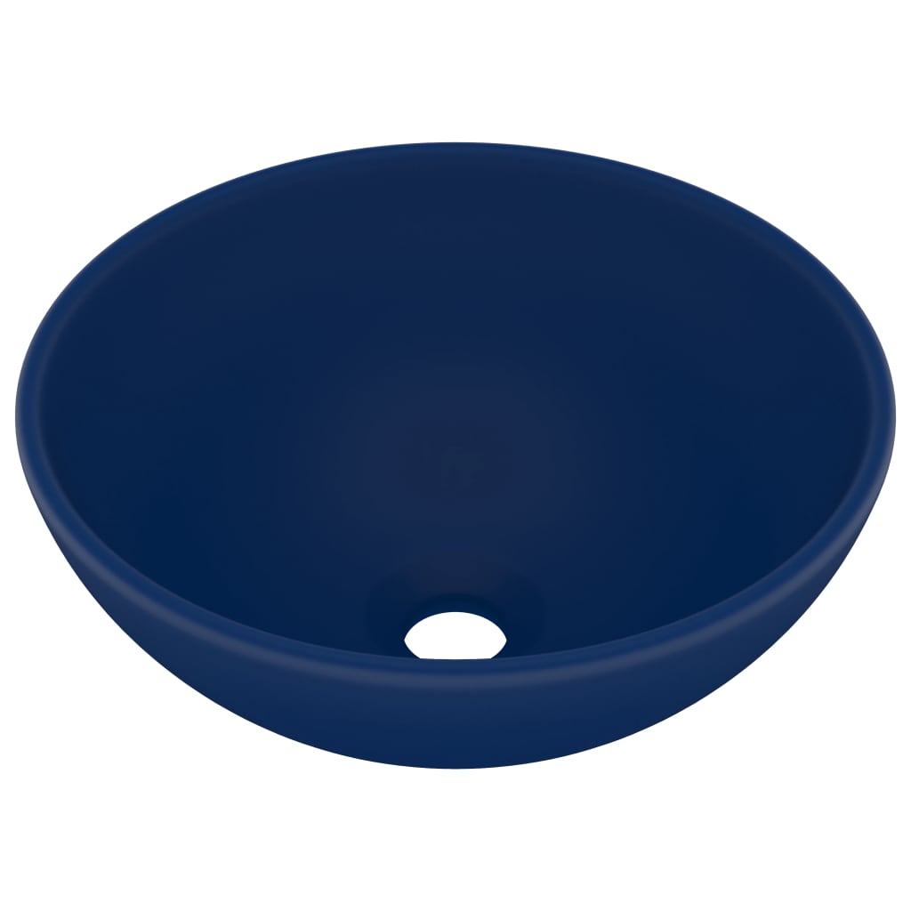 Luxus-Waschbecken Rund Matt Dunkelblau 32,5x14 cm Keramik