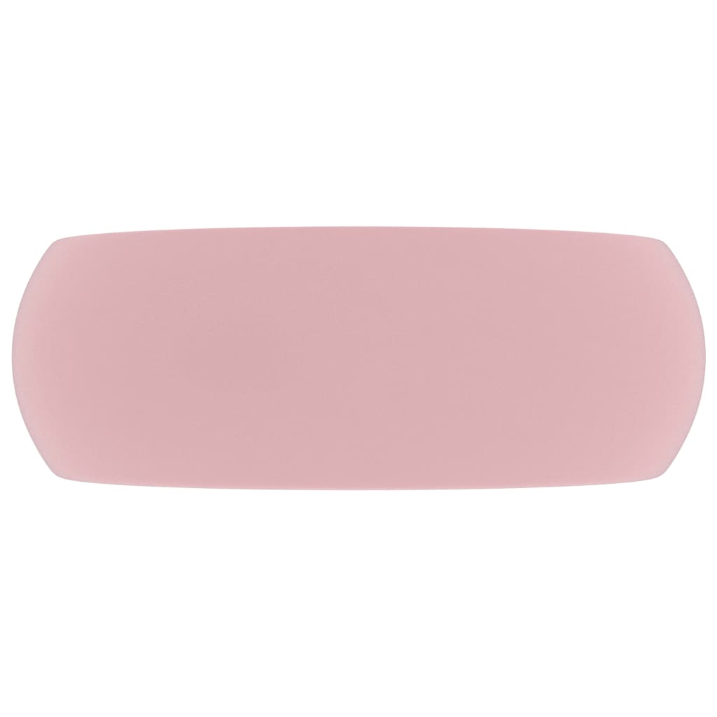 Luxuriöses Waschbecken Rund Matt Rosa 40x15 cm Keramik