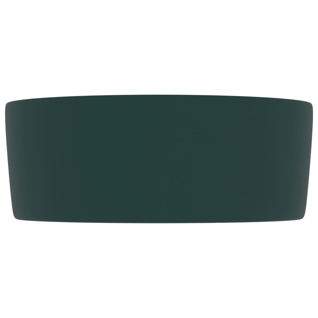 Luxuriöses Waschbecken Rund Matt Dunkelgrün 40x15 cm Keramik