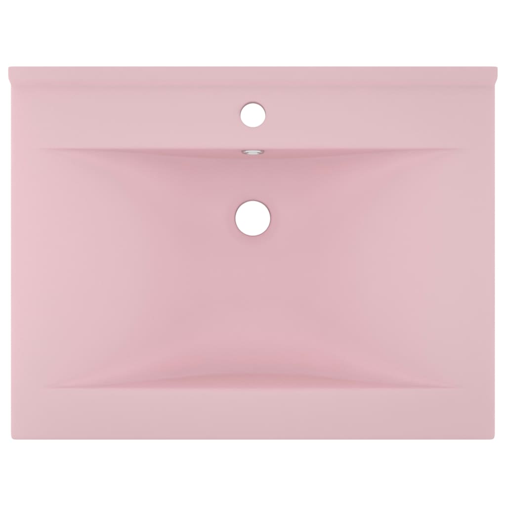 Luxus-Waschbecken mit Hahnloch Matt-Rosa 60x46 cm Keramik