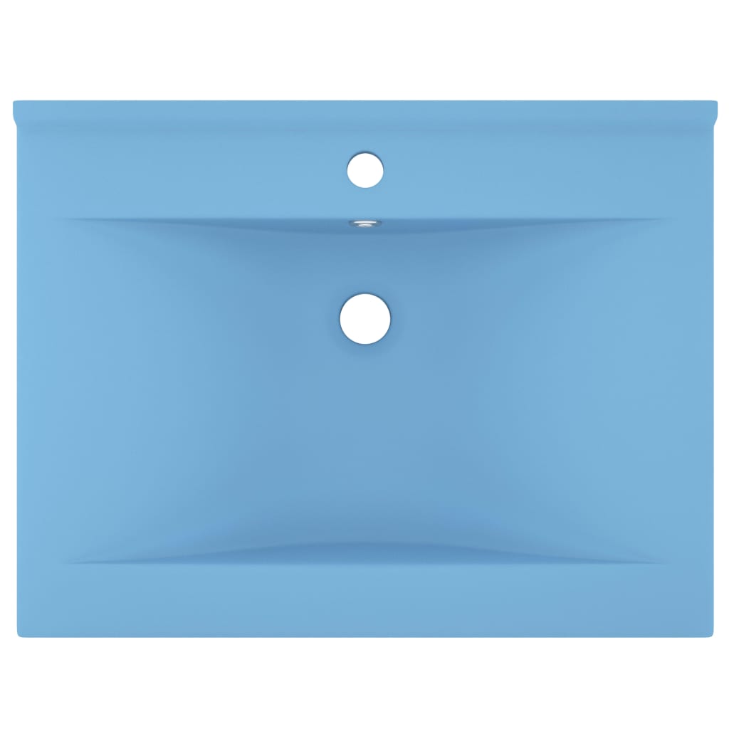 Luxus-Waschbecken mit Hahnloch Matt-Hellblau 60x46 cm Keramik