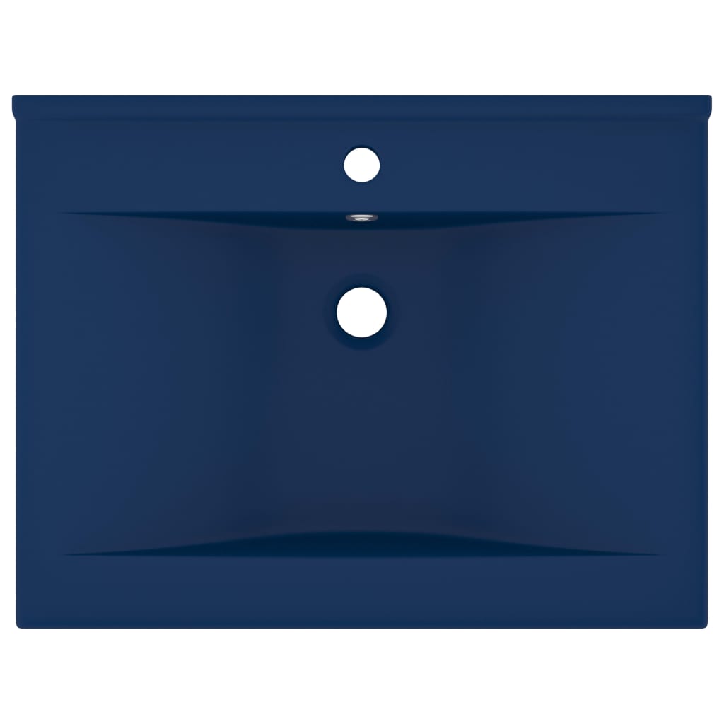 Luxus-Waschbecken mit Hahnloch Matt-Dunkelblau 60x46 cm Keramik