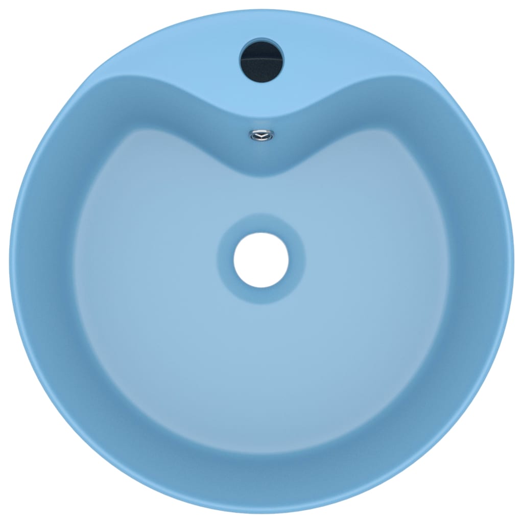 Luxus-Waschbecken mit Überlauf Matt Hellblau 36x13 cm Keramik