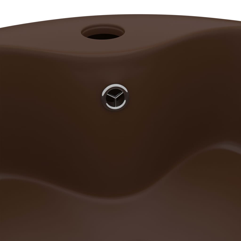 Luxus-Waschbecken mit Überlauf Matt Dunkelbraun 36x13cm Keramik