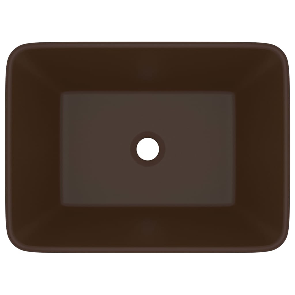 Luxury washbasin matt dark brown 41x30x12 cm ceramic