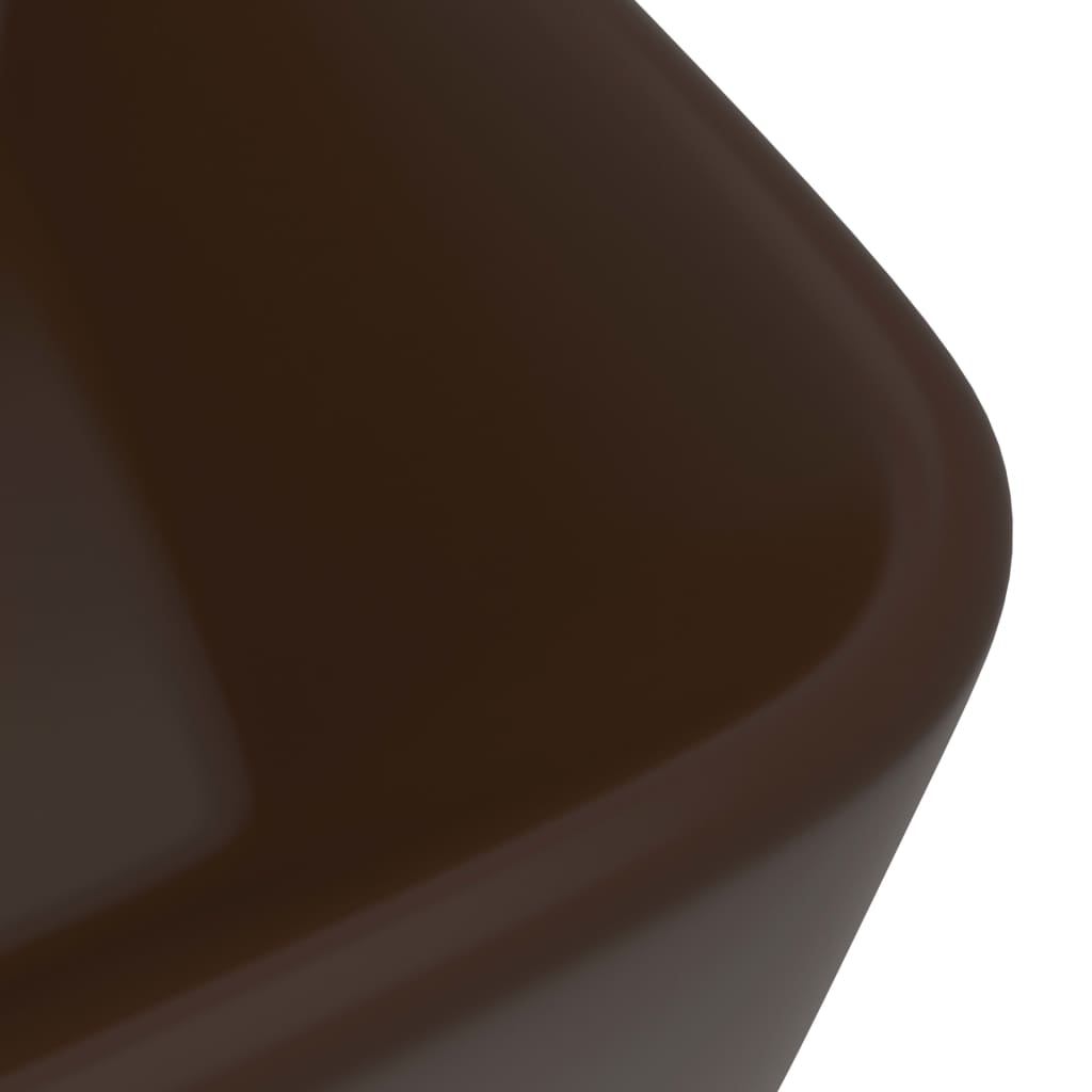 Luxury washbasin matt dark brown 41x30x12 cm ceramic