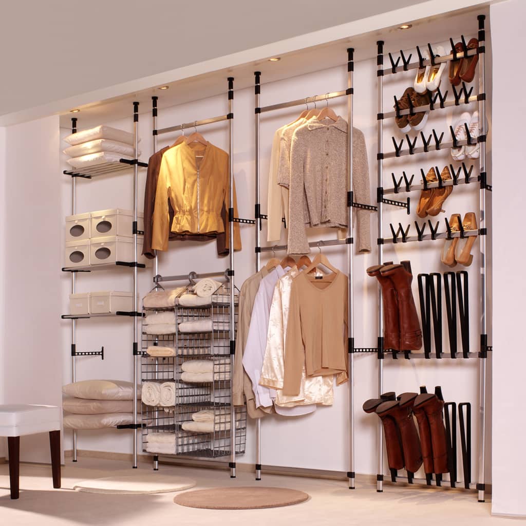 Telescopic shoe rack with aluminum rods