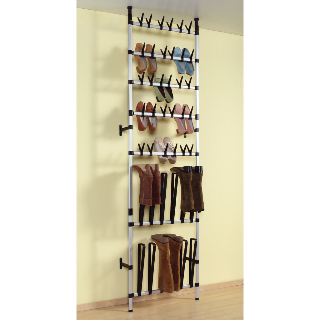 Telescopic shoe rack with aluminum rods