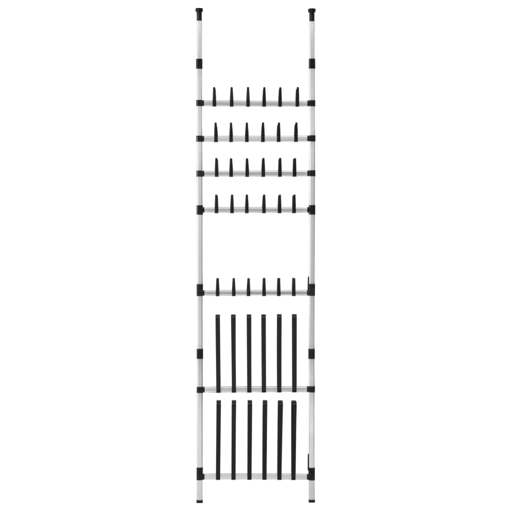 Telescopic shoe rack with aluminum rods