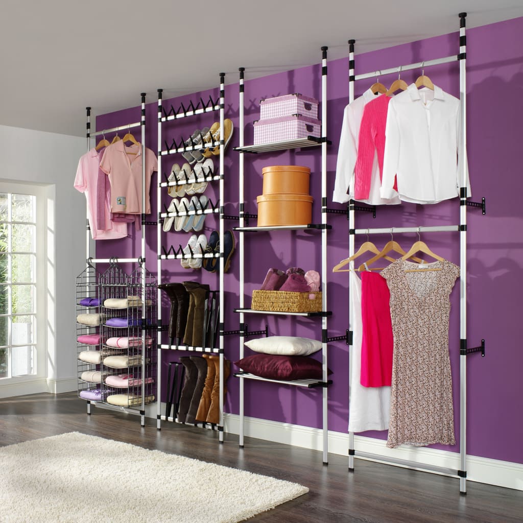 Telescopic shoe rack with aluminum rods