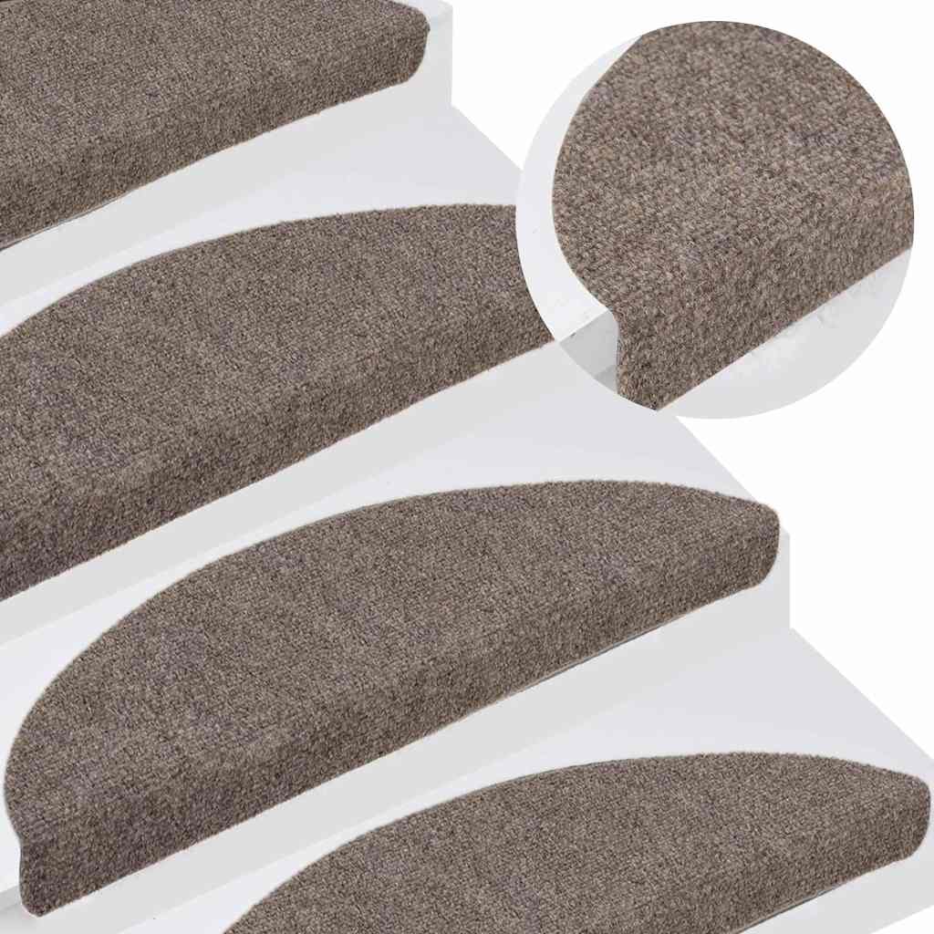 Stufenmatten Selbstklebend 15 Stk. 65x21x4 cm Beige Halbrund Groß