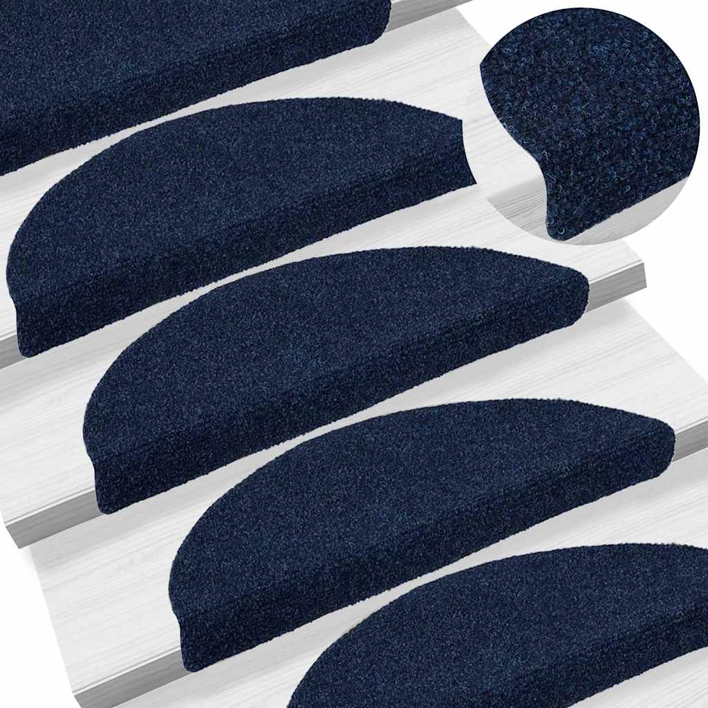Stufenmatten Selbstklebend 15 Stk. 56x17x3 cm Marineblau Halbrund