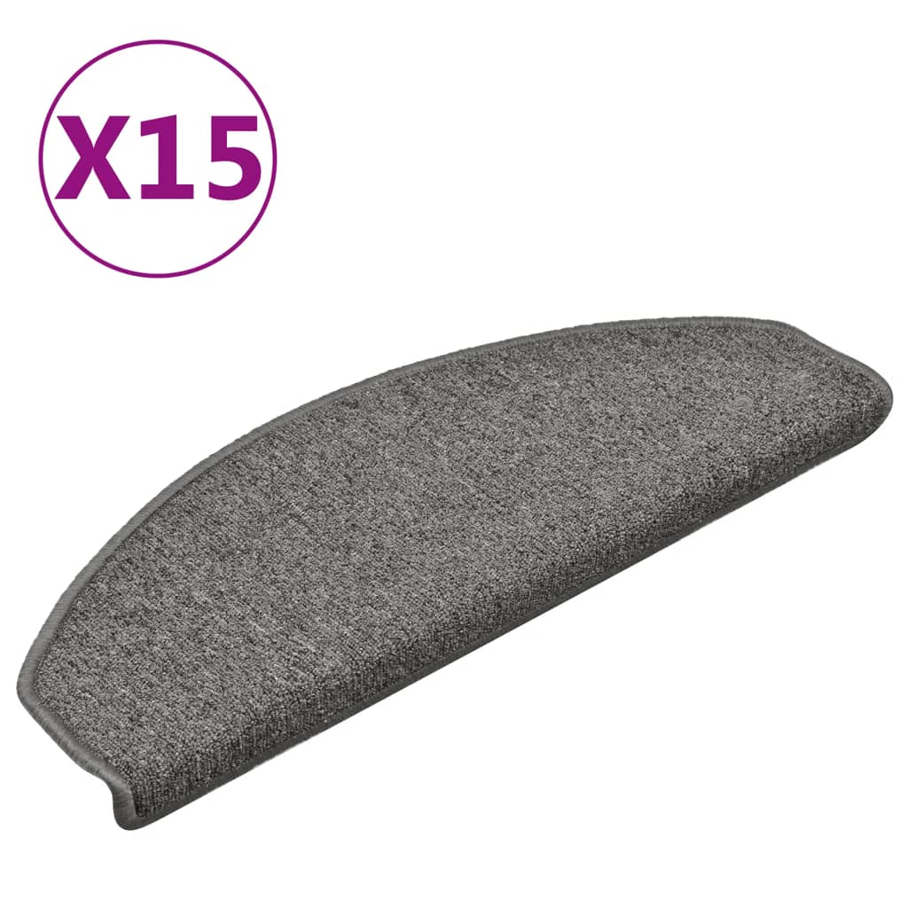Stufenmatten 15 Stk. 65x24x4 cm Dunkelgrau Halbrund Groß
