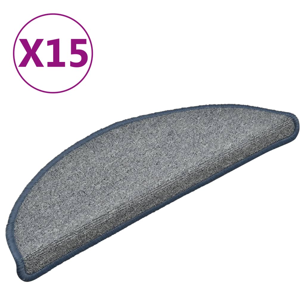 Stufenmatten 15 Stk. 56x17x3 cm Hellgrau und Blau Halbrund