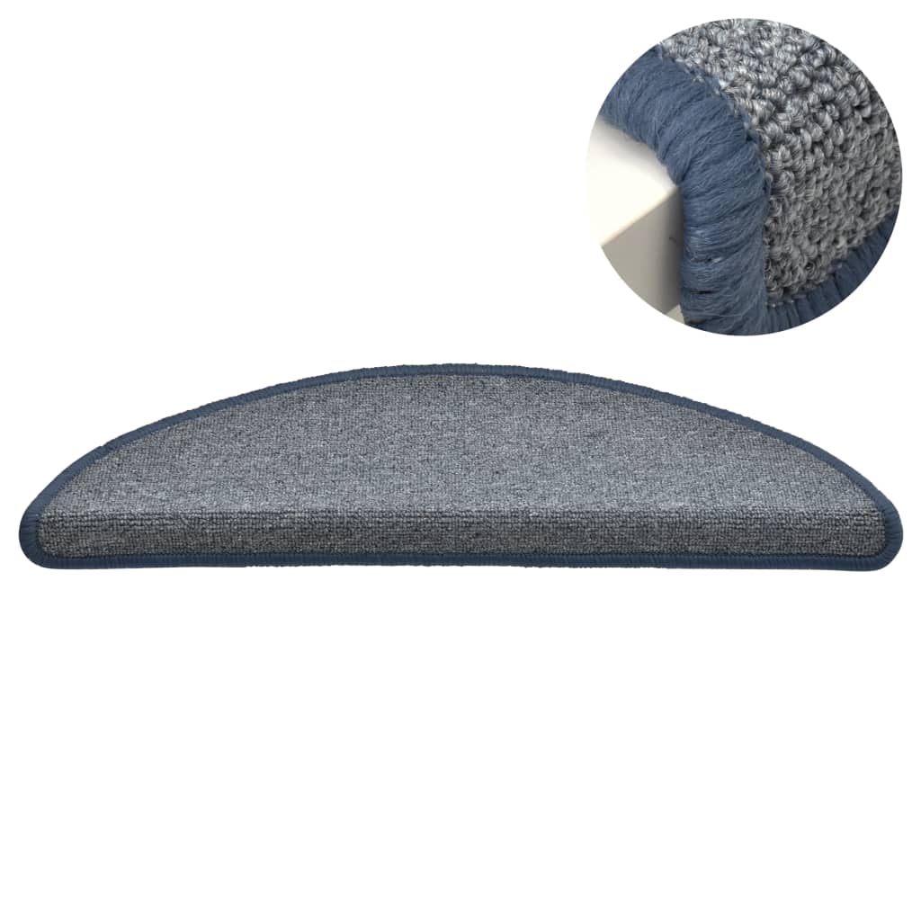 Stufenmatten 15 Stk. 56x17x3 cm Hellgrau und Blau Halbrund