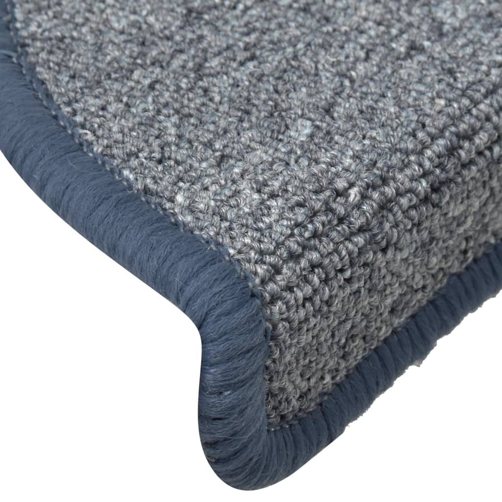 Stufenmatten 15 Stk. 56x17x3 cm Hellgrau und Blau Halbrund