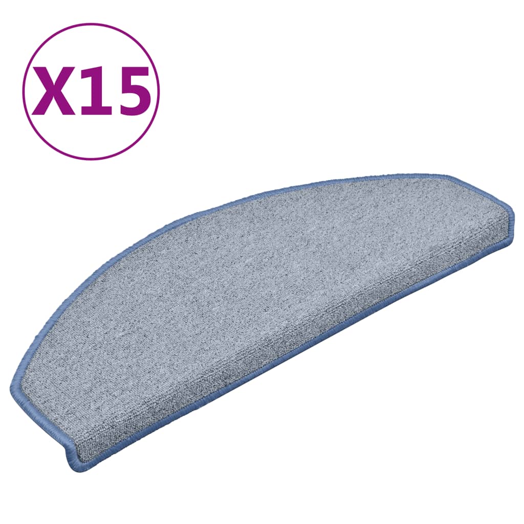 Stufenmatten 15 Stk. 65x24x4 cm Hellgrau und Blau Halbrund Groß