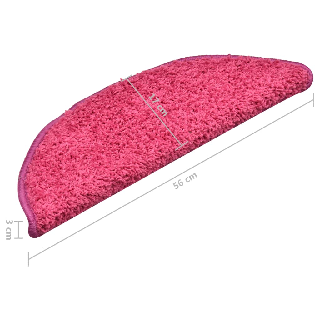 Stufenmatten 15 Stk. 56x17x3 cm Rosa Halbrund