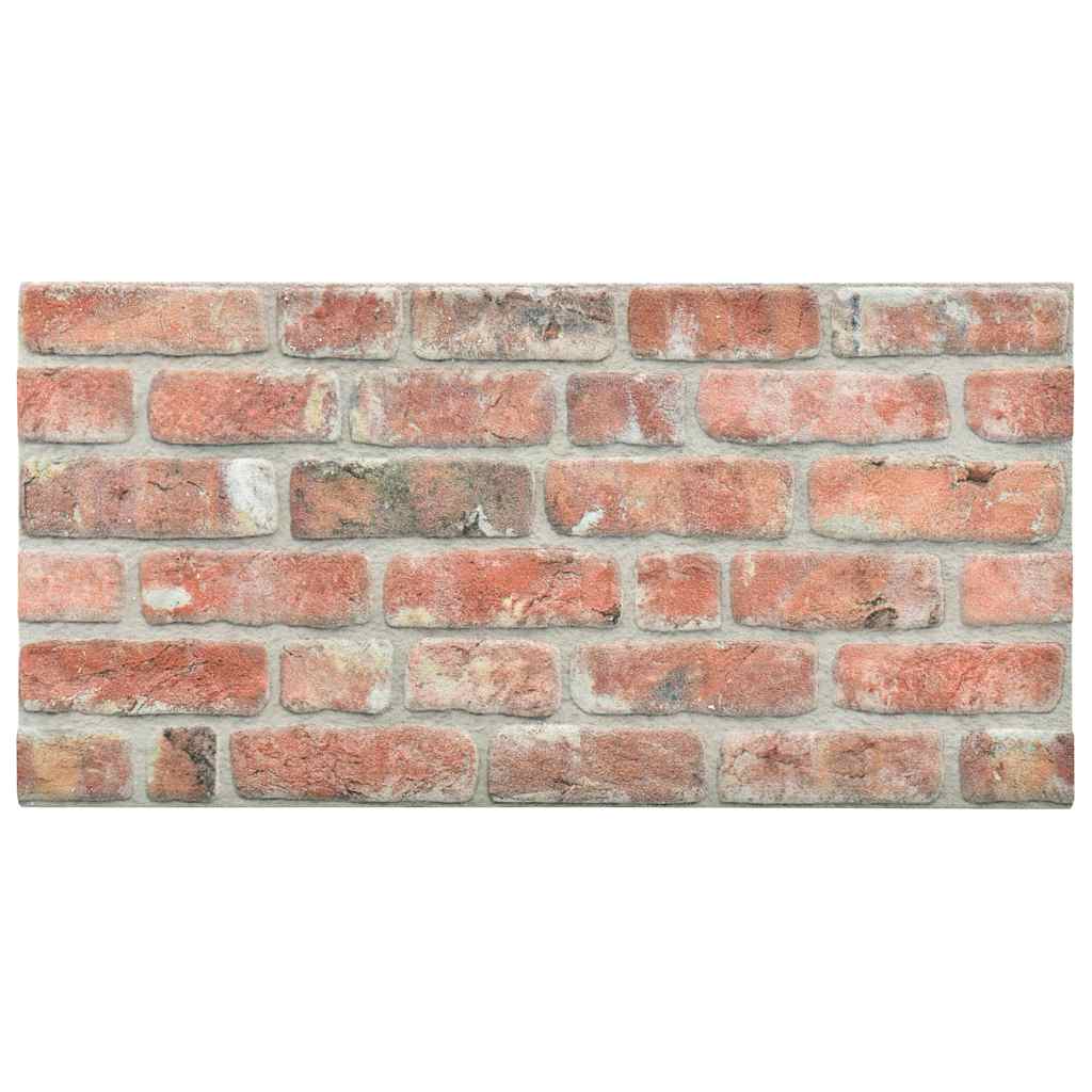 3D-Wandpaneele 10 Stk. Rot Backstein-Optik EPS