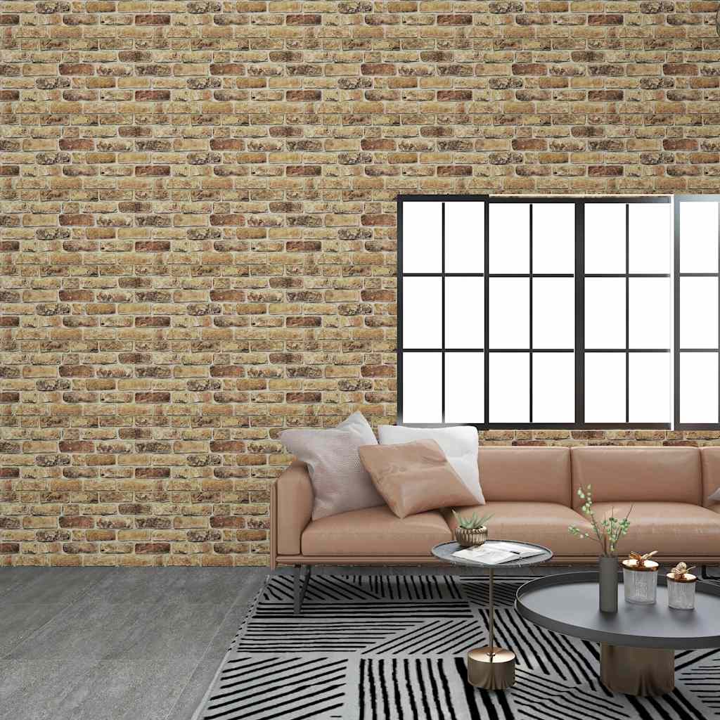 3D-Wandpaneele 10 Stk. Sandfarben Backstein-Optik EPS
