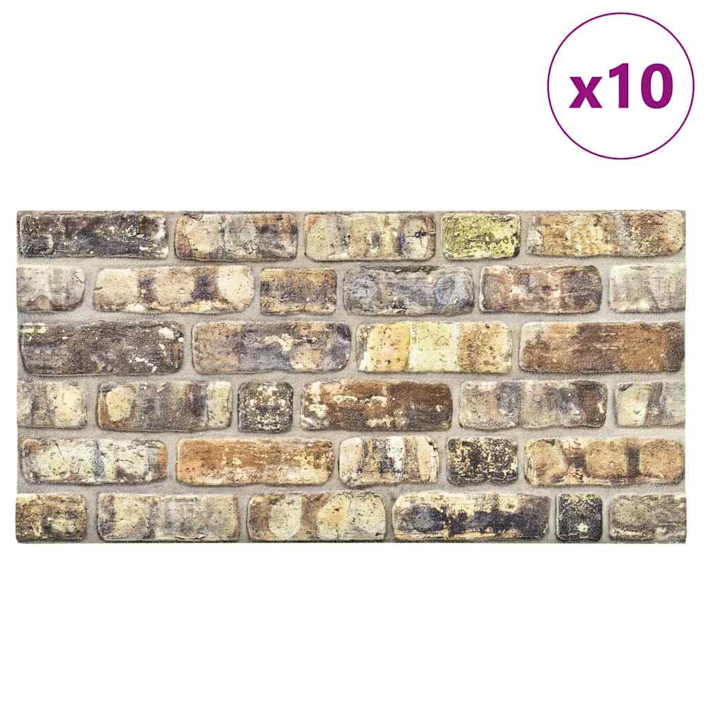 3D-Wandpaneele 10 Stk. Mehrfarbig Backstein-Optik EPS