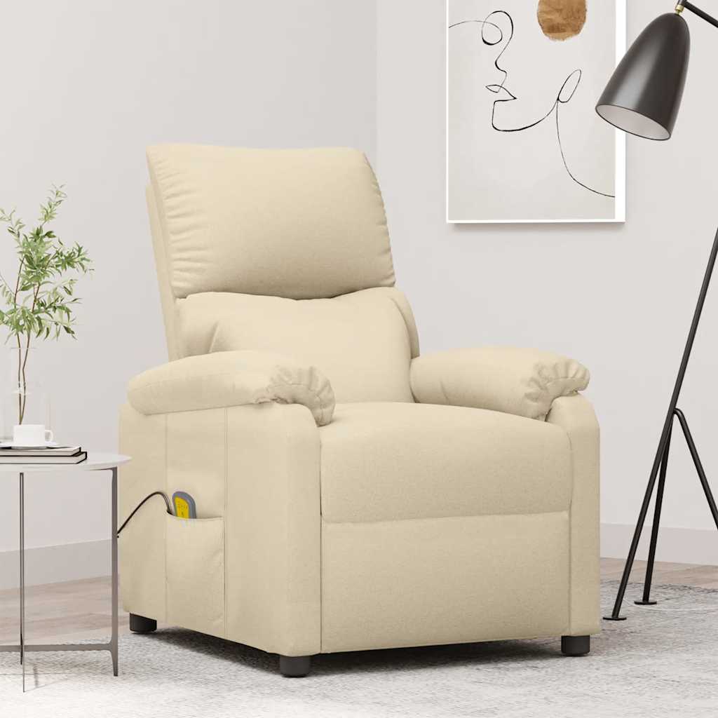 Massagesessel Creme Stoff
