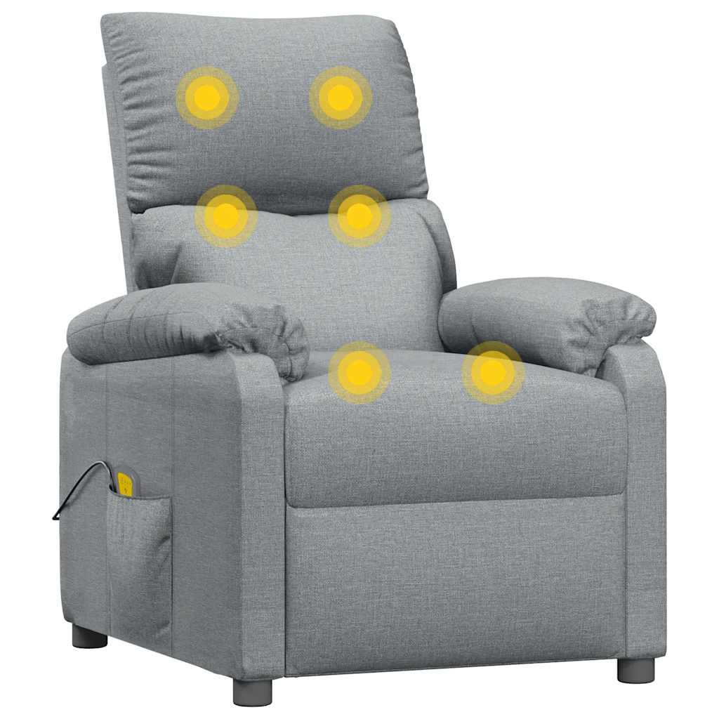 Massagesessel Hellgrau Stoff