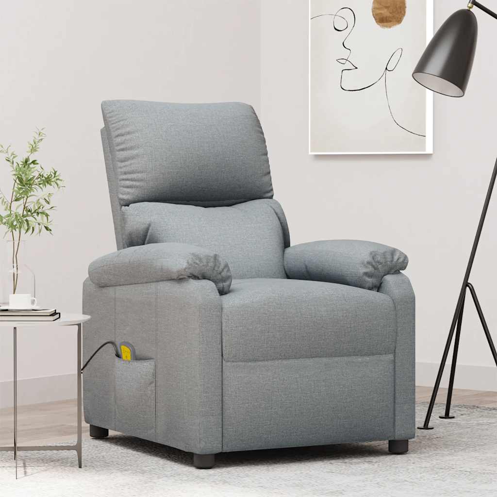 Massagesessel Hellgrau Stoff
