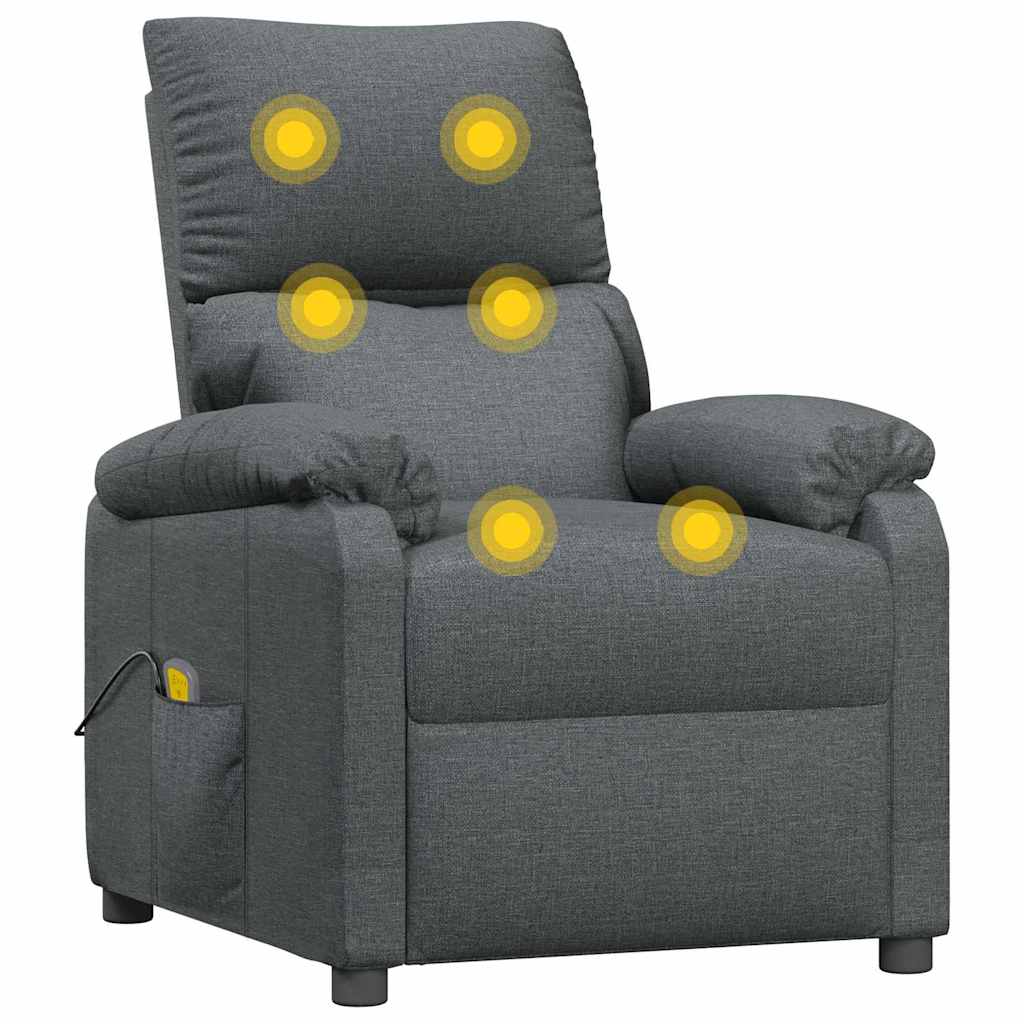 Massagesessel Dunkelgrau Stoff