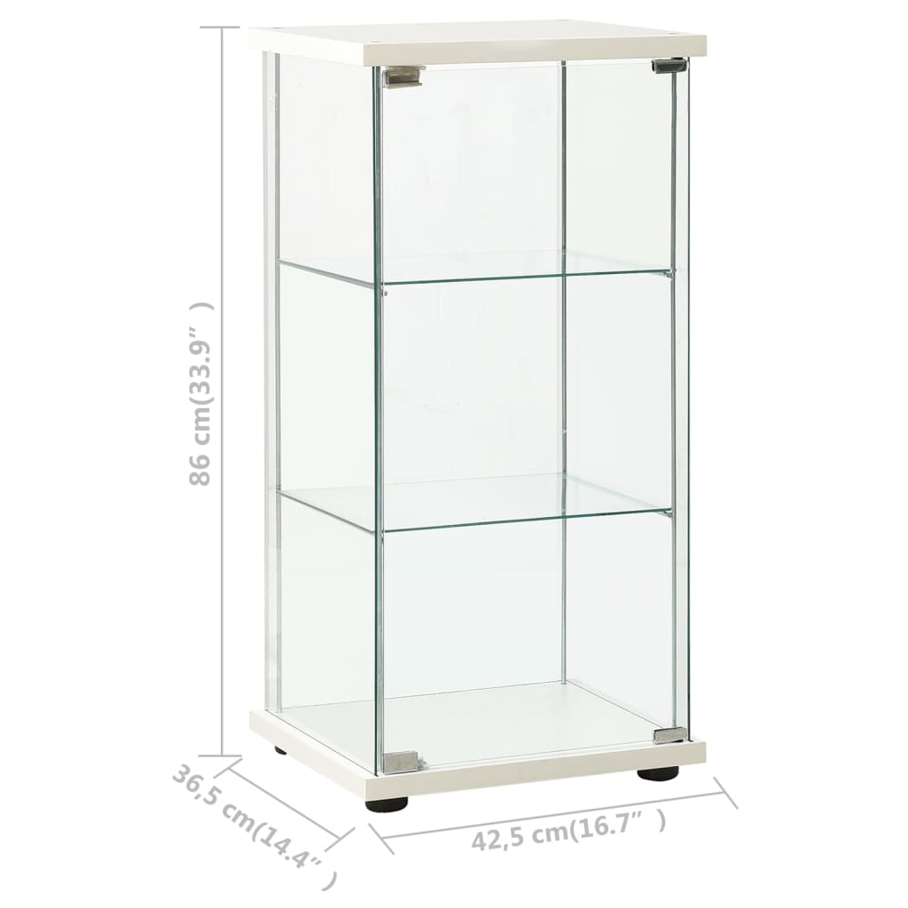 Display case tempered glass white