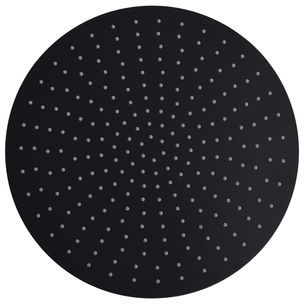 Regenbrause Edelstahl 40 cm Rund Schwarz