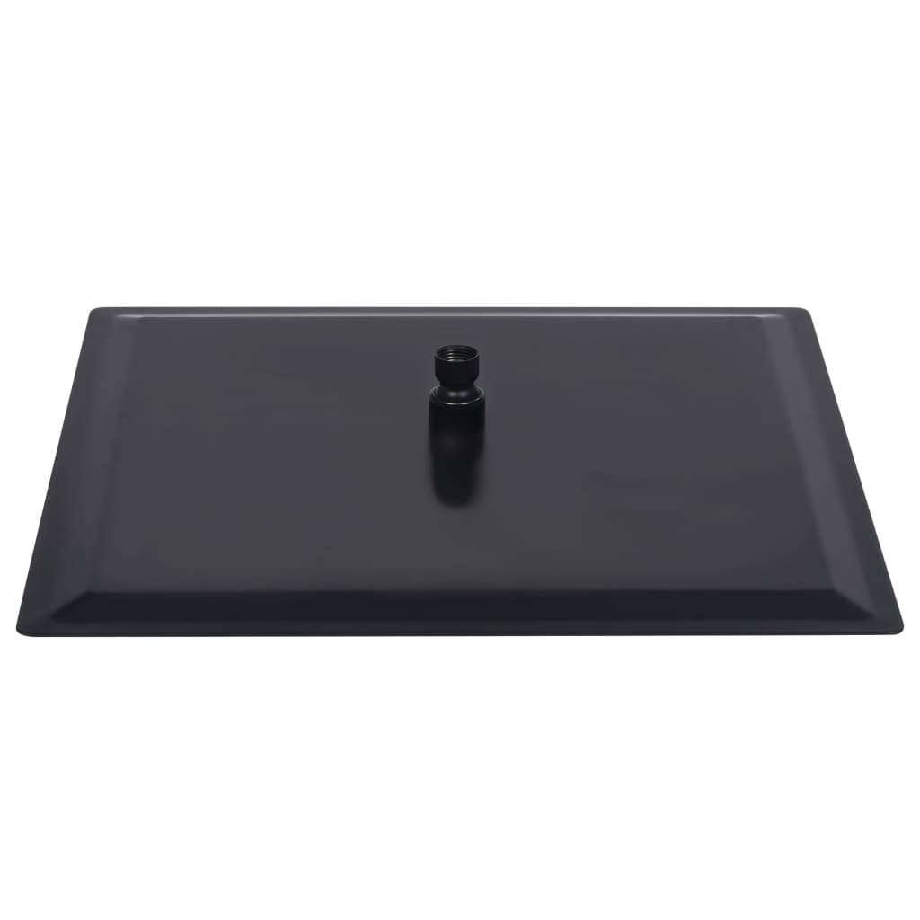 Rain shower stainless steel 50x50 cm square black