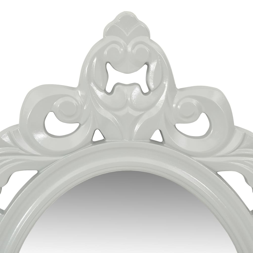 Wall shelf with mirror and hooks for keys &amp; jewelry gray