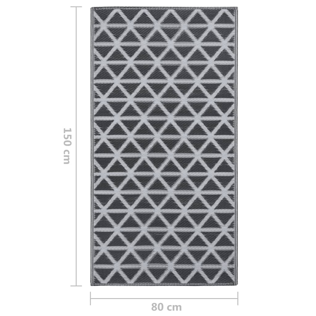 Outdoor-Teppich ARAKIL Schwarz 80x150 cm PP