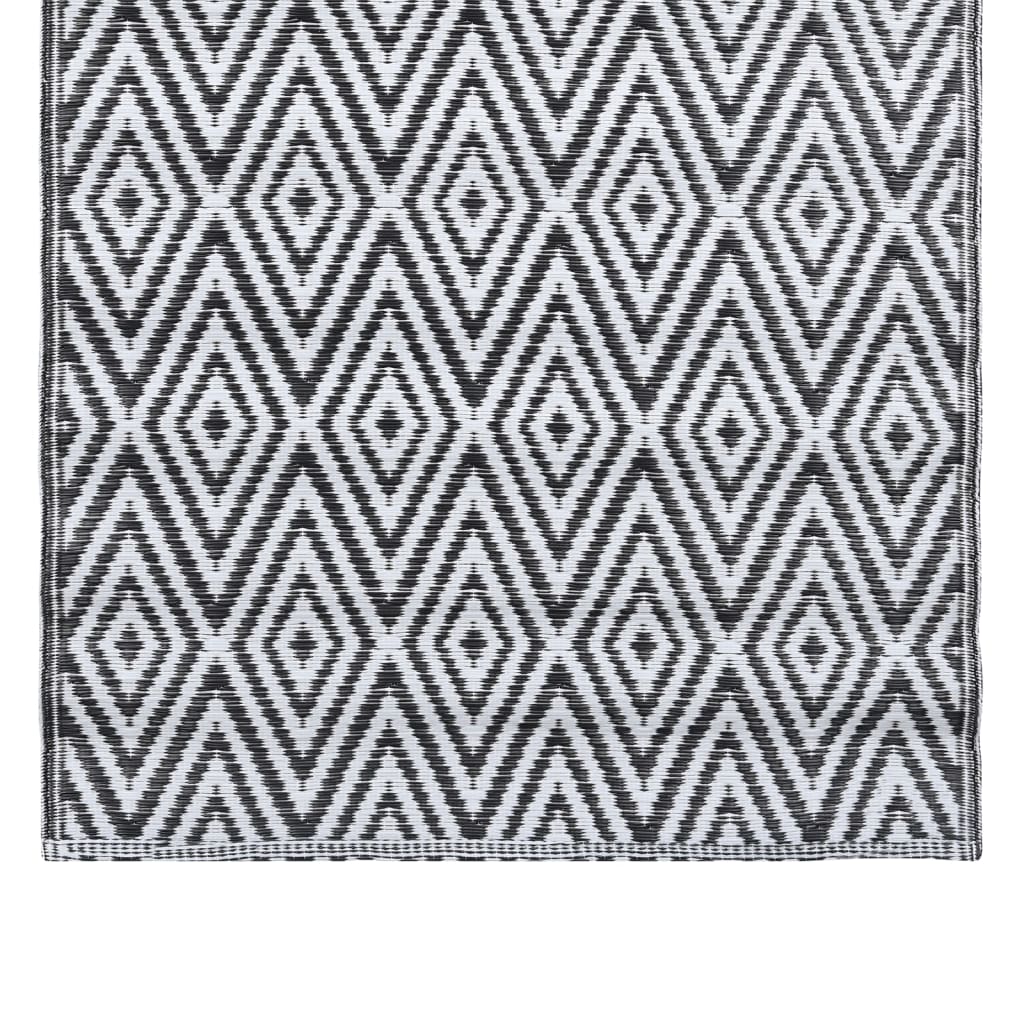 Outdoor-Teppich ARAKIL Weiß und Schwarz 160x230 cm PP