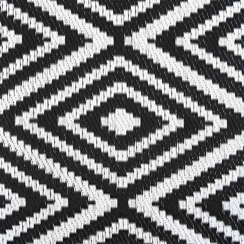 Outdoor-Teppich ARAKIL Weiß und Schwarz 190x290 cm PP