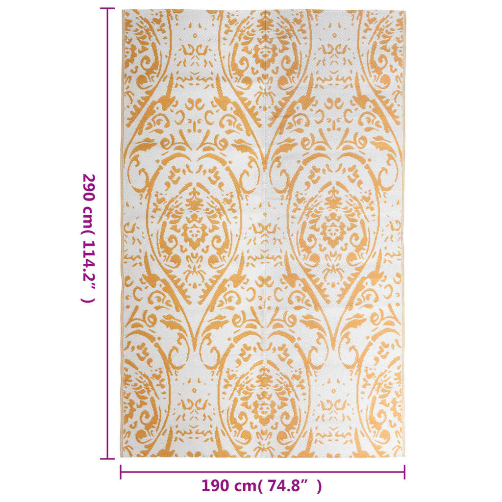 Outdoor-Teppich ARAKIL Orange und Weiß 190x290 cm PP