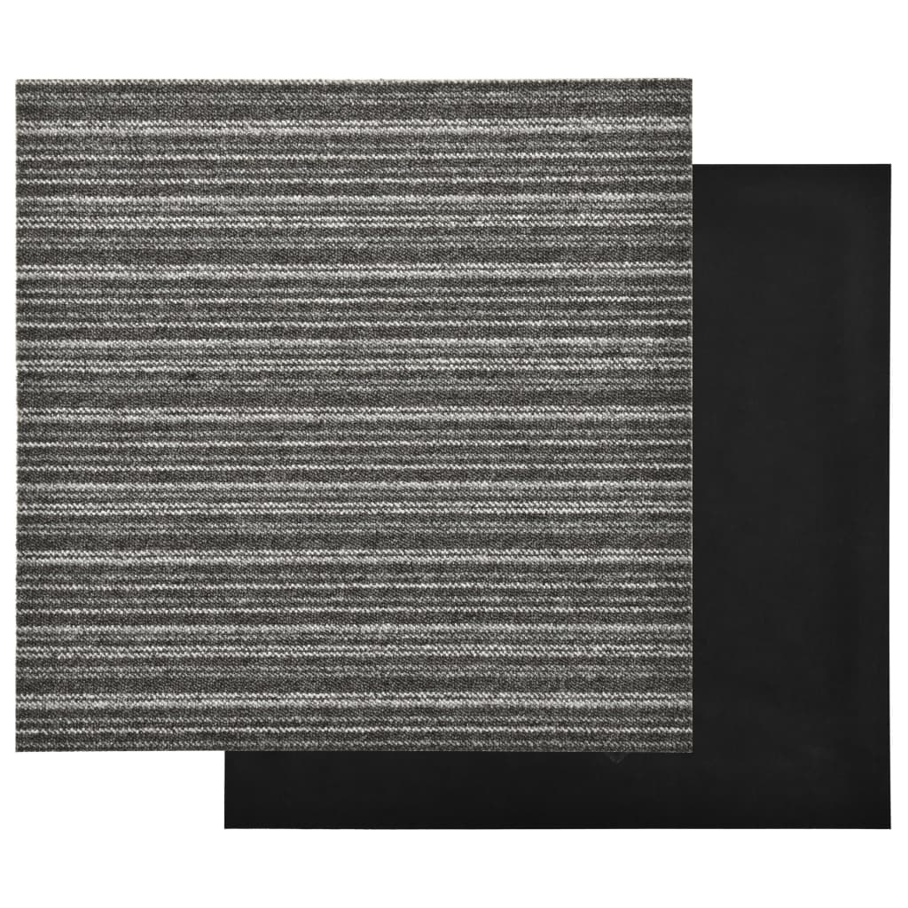 Carpet tiles 20 pieces 5 m² 50x50 cm striped anthracite