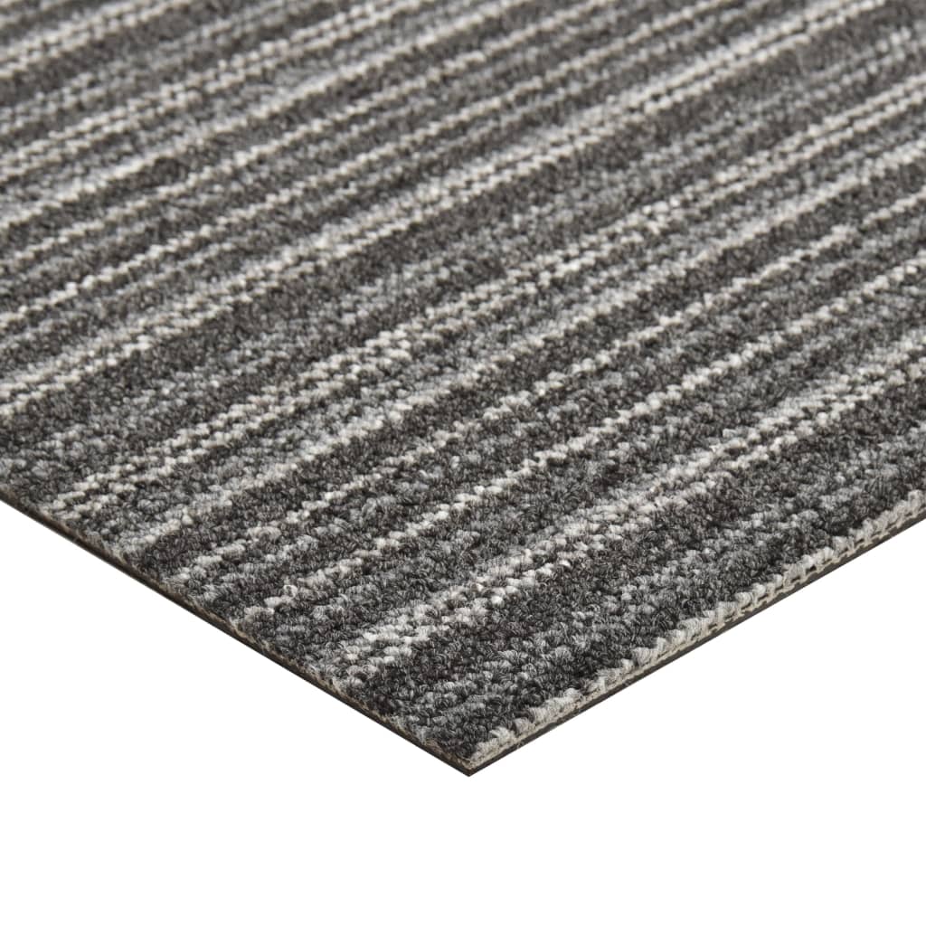 Carpet tiles 20 pieces 5 m² 50x50 cm striped anthracite