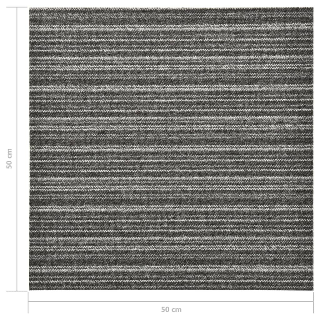 Carpet tiles 20 pieces 5 m² 50x50 cm striped anthracite