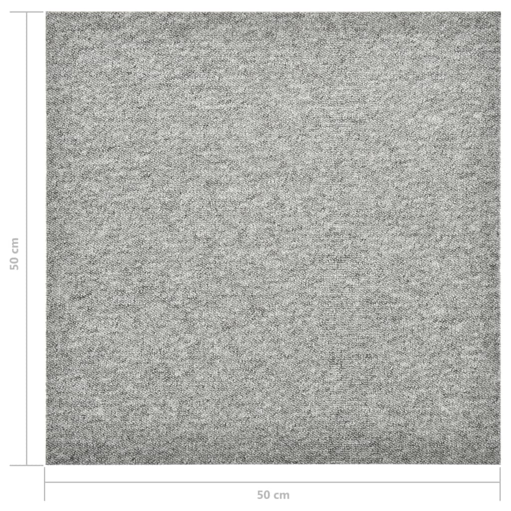 Teppichfliesen 20 Stk. 5 m² 50x50 cm Hellgrau