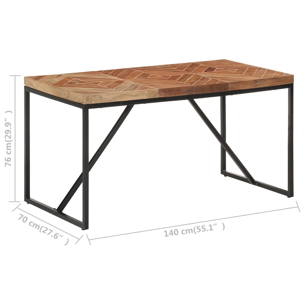Dining table 140x70x76 cm solid acacia and mango wood