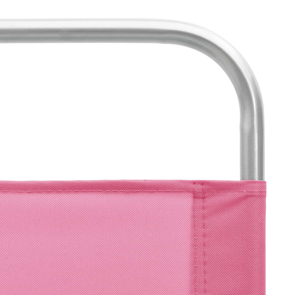 Folding beach chairs 2 pcs. Pink fabric