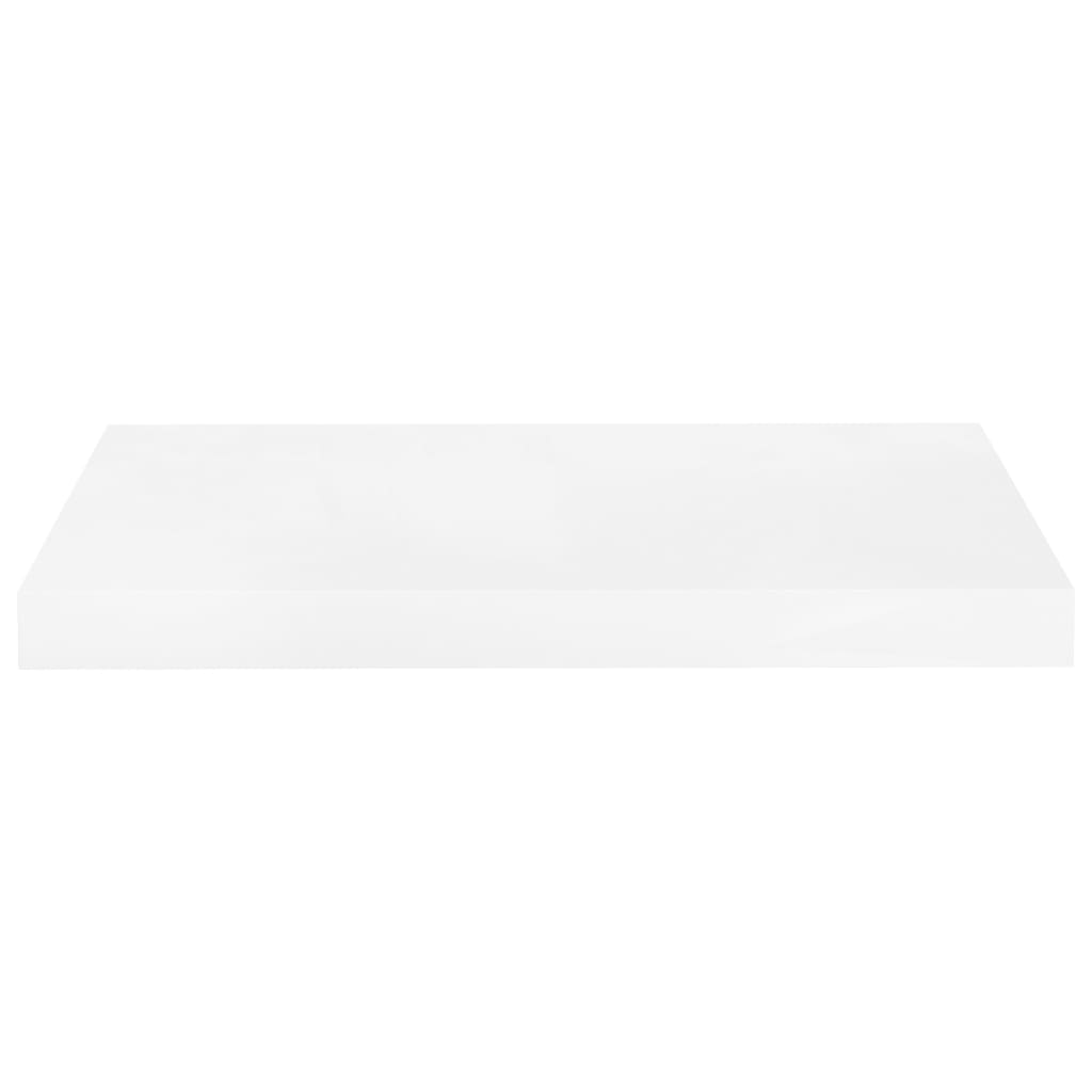 Floating shelves 2 pcs. High-gloss white 50x23x3.8 cm MDF