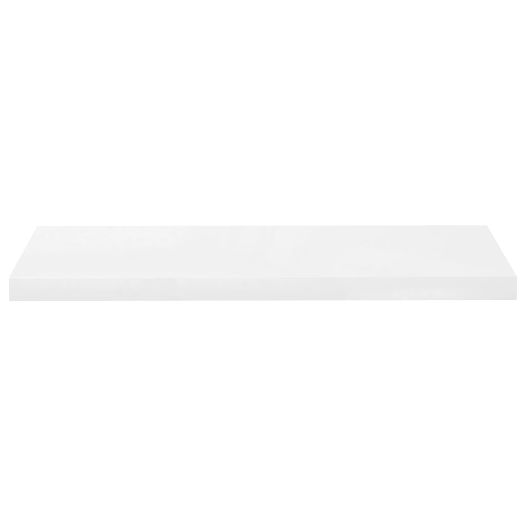 Floating shelves 4 pcs. High-gloss white 80x23.5x3.8 cm MDF